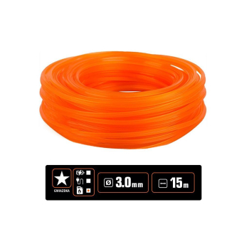 Żyłka tnąca do podkaszarek / Gwiazdka / 3.0 mm / 15 m / TEGER-37016