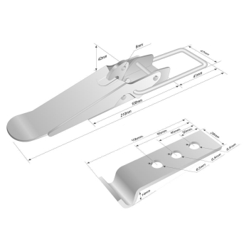 Spinacz. zaczep. zamek burty uniwersalny 210 mm x 47 mm. klamra z drutu fi-5mm-37403