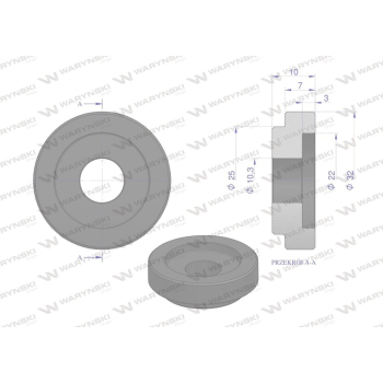 Tulejka zewnętrzna noża rozdrabniacza 22mm do noża 3mm Bizon Waryński-37425