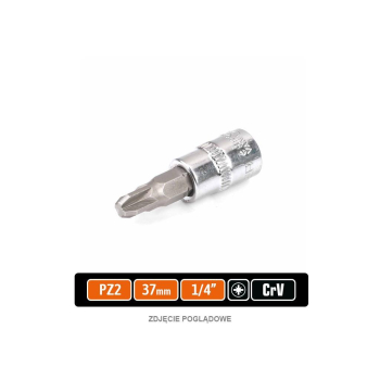 Klucz nasadowy 1/4" z bitem PZ 2x37 mm, S2/CR-V, Teger