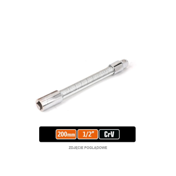 Przedłużka do nasadek 1/2" giętka 200 mm, CR-V, Teger
