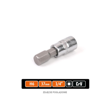 Klucz nasadowy 1/4" z bitem HEX H6x37 mm, S2/CR-V, Teger