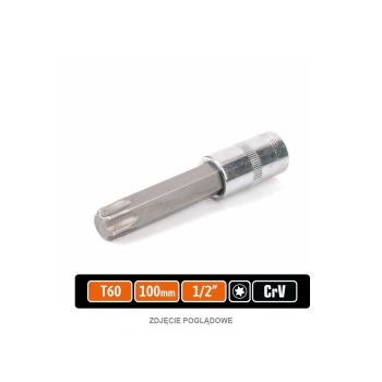 Klucz nasadowy 1/2" z bitem TORX T60x100 mm, S2/CR-V, Teger