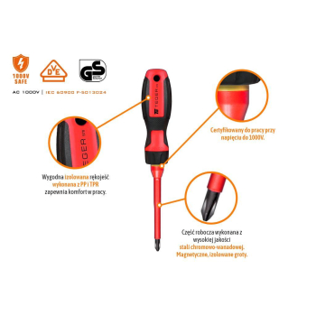 Zestaw wkrętaków VDE PROFESSIONAL 13 szt / Certyfikat  GS/VDE / TEGER-38494