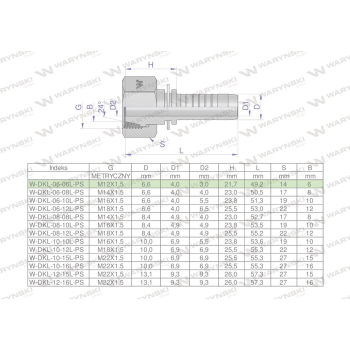 Zakucie hydrauliczne DKL DN06 06L M12x1.5 PREMIUM Waryński-38712
