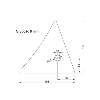 Pierś odkładni lewa jednootworowa Kverneland Vulcan pasuje śruba M12X35NOS - 1 szt.-3892