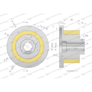 Rolka napędowa zębata z kołnierzem PU 168x71x35 zastosowanie 07600822 Grimme WARYŃSKI-38960