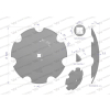 Talerz uzębiony Z-7 fi 510 otwór 30x30 stal borowa WARYŃSKI R 1242050040 1279201020-39036
