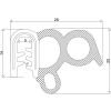 Uszczelka na listwę drzwi 1-4 mm .-39289