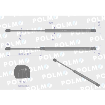 Siłownik drzwi Case 3301488M9 POLMO-39236
