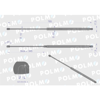 Siłownik podnoszenia maski John Deere RE63872 POLMO-39242