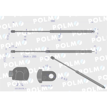 Siłownik podnoszenia maski New Holland 5166403 POLMO-39246