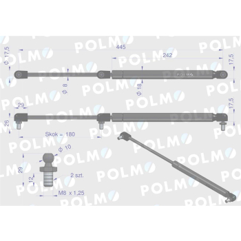 Siłownik podnoszenia maski New Holland 5177277 POLMO-39248