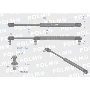 Siłownik podnoszenia maski New Holland 82019392 POLMO-39256