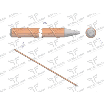 Palik Słupek z włókna szklanego 12mm L-900 ROYAL FARM-39484