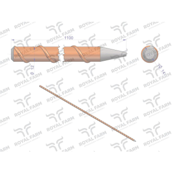 Palik Słupek z włókna szklanego 12mm L-1100 ROYAL FARM-39487