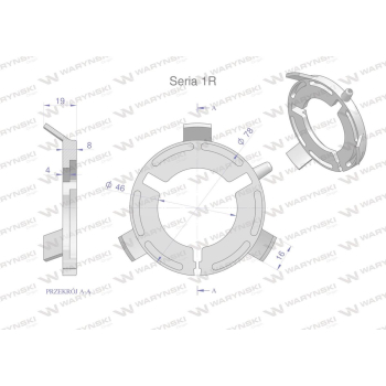 Plastikowe łożyska do obudowy wału zestaw 73x46mm x 2 szt. Seria 1R Waryński-39677