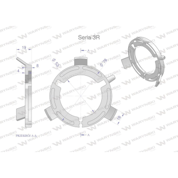 Plastikowe łożyska do obudowy wału zestaw 73x53mm x 2 szt. Seria 3R Waryński-39680