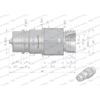 Szybkozłącze hydrauliczne wtyczka M22x1.5 gwint zewnętrzny EURO (9100822W) (ISO 7241-A) Waryński  (opakowanie 10szt)