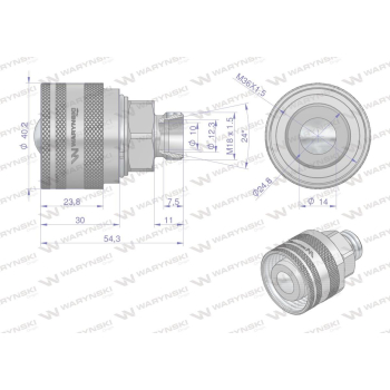 Zawór wtyczka (Bizon) M18x1.5 skręcane (ZSR6160102) Waryński  (opakowanie 10szt)-39777