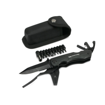 Multitool Czarny 11 narzędzi plus 9 bitów Waryński