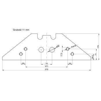 Płoza krótka obracalna P&L Kverneland Vulcan pasuje śruba M14X34OV1 - 2 szt.-4757