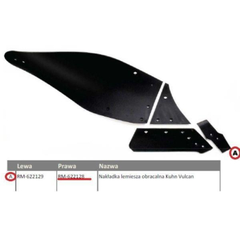 Dłuto, nakładka lemiesza obracalna prawa Kuhn Vulcan pasuje śruba M12X34OV2 - 2 szt.-4939