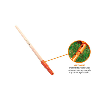 Trzonek drewniany 80cm (mocowanie CLICK) / TEGER (pakowane po 10 szt.)-50093