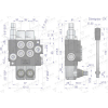 Rozdzielacz hydrauliczny 2-sekcyjny 40L z zatrzaskami VOIMA-50133