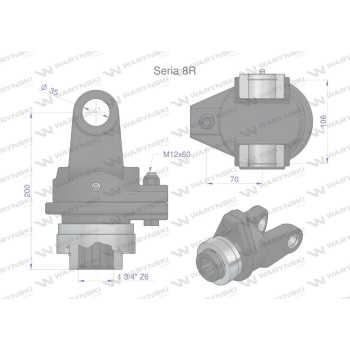 Sprzęgło na kołek wału Seria 8R 3500Nm - 35x106 - 1 3/4 Z6 WARYŃSKI-50148