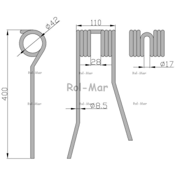Palec prawy szeroki PZ-110 Przetrząsarka Mesko-5019