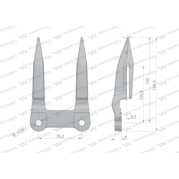 Bagnet palec podwójny hartowany zastosowanie John Deere H61954 Waryński-50293