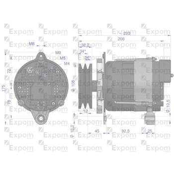 Alternator MTZ 100A podwójne koło pasowe KWIDZYN eu-50304