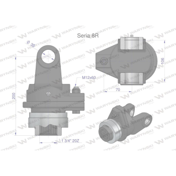 Sprzęgło na kołek wału Seria 8R 3500Nm - 35x106 - 1 3/4 Z20 WARYŃSKI-50317