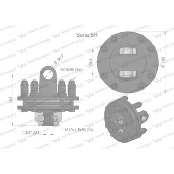 Sprzęgło cierne 2 tarczowe wału Seria 5R 1200Nm - 30x80 - 1 3/8 Z21 WARYŃSKI-50325