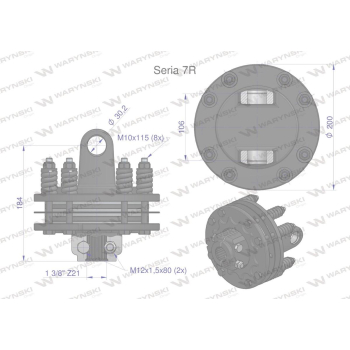 Sprzęgło cierne 4 tarczowe wału Seria 7R 1700Nm - 30x106 - 1 3/8 Z21 WARYŃSKI-50327