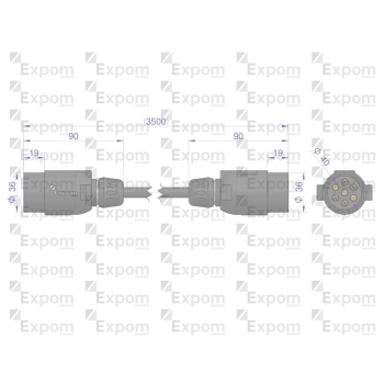 Złącze elektryczne 3.5x7 typu wtyczka wtyczka EXPOM KWIDZYN eu-50346