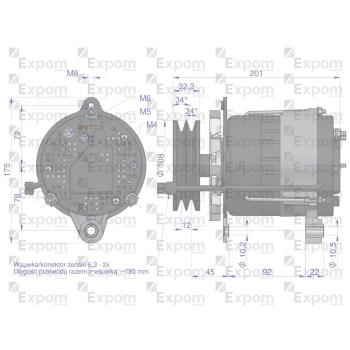 Alternator MTZ  80A z przewodem EXPOM KWIDZYN eu-50390