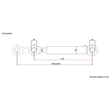 Cylinder hydrauliczny jednostronnego działania CN2F-40/630Z+U Tur 1,2 Kraj-590