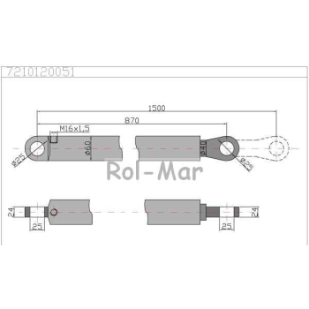 Cylinder hydrauliczny jednostronnego działania CN2F-40/630Z+U Tur 1,2 Kraj-591