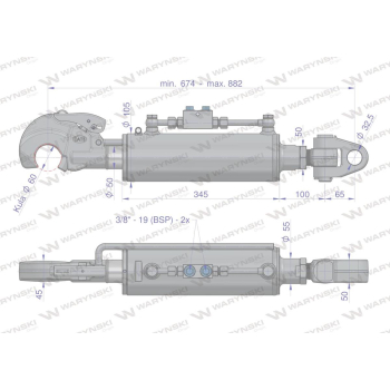 Łącznik Centralny Hydrauliczny KAT-3 FI32 Waryński-60388
