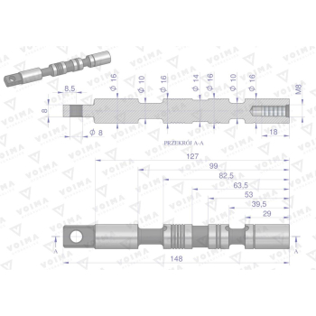 Suwak - do sekcji nurnikowej (1-stronnego działania) rozdzielaczy hydraulicznych 40L VOIMA-60646