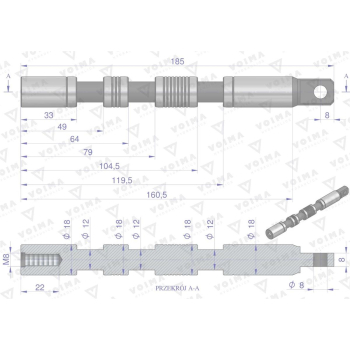 Suwak - do sekcji zwykłej (standardowej) rozdzielaczy hydraulicznych 80L VOIMA-60652