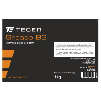 Smar uniwersalny litowy TEGER GREASE B2, opakowanie 1kg (Pakowane po 10szt.)-60784