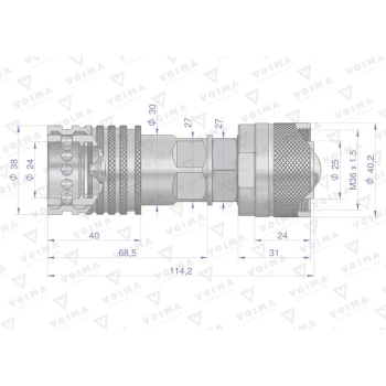 Redukcja ZSR (50493REDUKCJA) wtyczka/gniazdo EURO PUSH-PULL skręcane VOIMA-61045