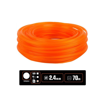 Żyłka tnąca do podkaszarek / Okrągła / 2.4 mm / 70 m / TEGER-61117