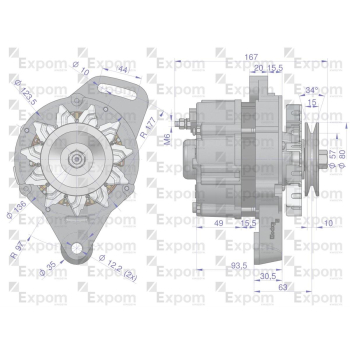 Alternator A124F 14V 44A URSUS 912-1614  EXPOM KWIDZYN eu-61235