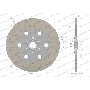 Tarcza sprzęgła T-25 2521025 WARYŃSKI-61409