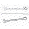 Klucz płasko-oczkowy z grzechotką 13 mm / TEGER-61572