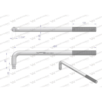 Uchwyt 3/4 wzmocniony typu L 450mm Waryński-61780